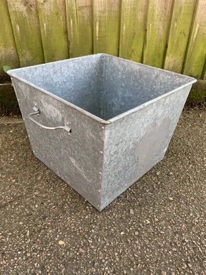 £10 • Buy Galvanised Bucket Pot Planter Metal Garden Square 15w 12H Inches Container