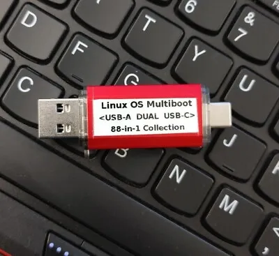 88-in-1 Linux OS  Collection 2024 Multi Boot 256G Dual USB-A USB-C Flash Drive • $59.99