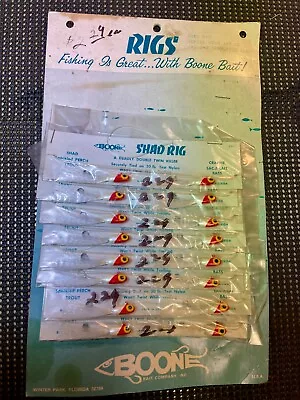 Vintage Boone Bait Co. Shad Rig Lure Display Card • $41.99