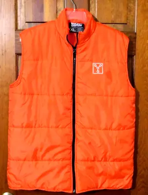 Back To The Future Marty McFly Orange Puffer Vest Outatime Loot Crate Sz XL • $39.95