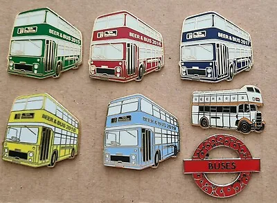  Beer & Bus Festival  / Isle Of Wight 2015 - 2019 Enamel Badges X 7 • £13.99