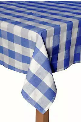 Farm Check Blue 100% Cotton Tablecloth 60 X84  • $25.99