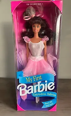 My First Barbie Easy To Dress Pink Ballerina Brunette 1992 Mattel 2770 NIB • $7
