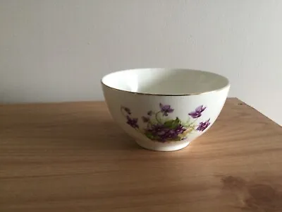 Rare Palissy Pottery Sugar Bowl - Violets • £10