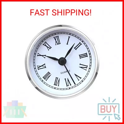 Mini Clock Insert 2.4 Inch Round Quartz Fit-up Movement White Dial Silver Bezel • $12.81