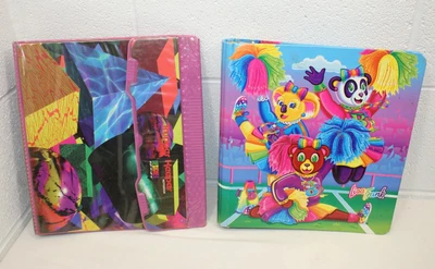 $19.95 • Buy Vintage Lisa Frank Cheering Bears PLUS Trapper Keeper Geometric 3 Ring Binders