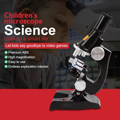 Microscope Lab LED 100X-450X Home School Educational Biological Kids Toy Gift US • $21.79