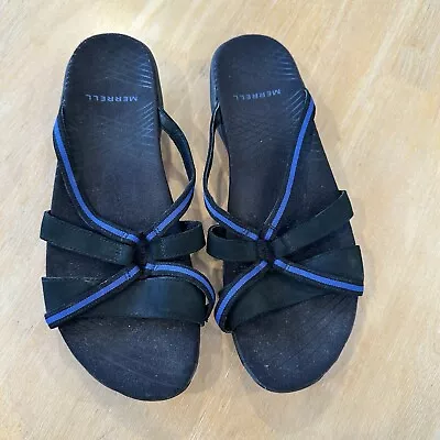 Merrell Womens Camellia Navy Blue Performance Flex Slide On Sandals Sz 9 • $17.99