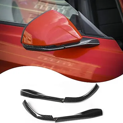 Carbon Fiber Rearview Side Mirror Trim Cover Accessories For Ford Mustang 2015+ • $16.99