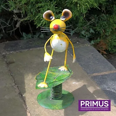 Primus Hand Crafted Surfin' Mouse Metal Garden Wobbler Sculpture Ornament • £14.99