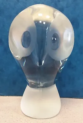 Vintage Heavy Lead Crystal Big Eyed OWL Hooter Figurine Statue Paperweight • $15