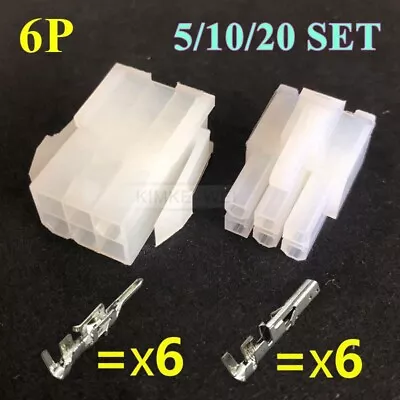 6 Pin/Way Molex Mini-Fit Jr 5557/5559 4.2mm Connector Kits (Plug+Socket+Crimps)  • $7.76