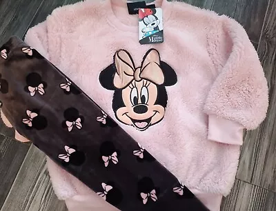 Bnwt Minnie Mouse Outfit 2-3 Years Spring Fluffy Jumper & Velvet Feel Trousers  • £10