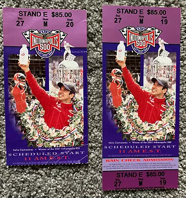 2 - 2002 Indy 500 Ticket Stubs • $19.99