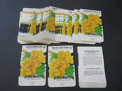 Wholesale Lot Of 50 Old Vintage NASTURTIUM - GOLDEN  Flower SEED PACKETS - Empty • £18.99