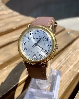 Vintage Soviet Watch RAKETA USSR Retro Mechanical Wristwatch 1980s • £93.14