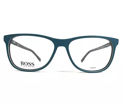 Hugo Boss Eyeglasses Frames BOSS 0763 QHY Black Matte Blue Square 55-15-145 • $74.99