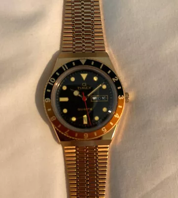 £75 • Buy Barely Worn Timex Q 1979 Reissue Quartz Watch-Scarce Rose Gold Colour 38mm Case