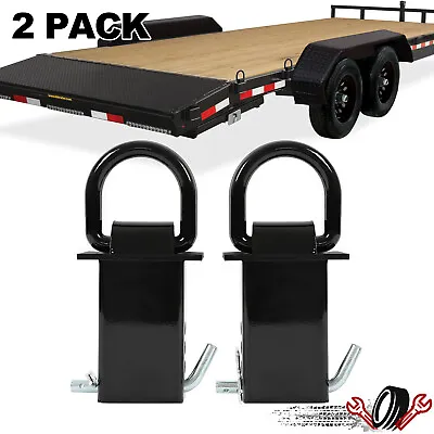 2Pcs Black Adjustable Trailer Stake Pocket Heavy Duty D-Ring For Standard 2 X4  • $24.49