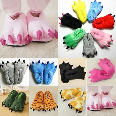 £6.20 • Buy Adults Kids Winter Monster Dinosaur Claw Feet Slipper Homewear Slip On Shoes HOT