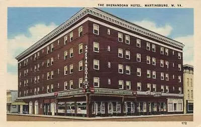 C1940 The Shenandoah Hotel Sign Linen Martinsburg WV P476 • $7.99
