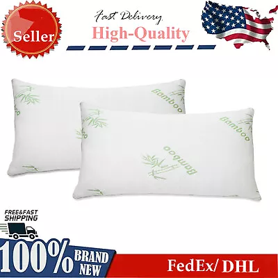 Bamboo Memory Foam Pillow Hypoallergenic Shredded Pillow Washable King Queen • $30.43