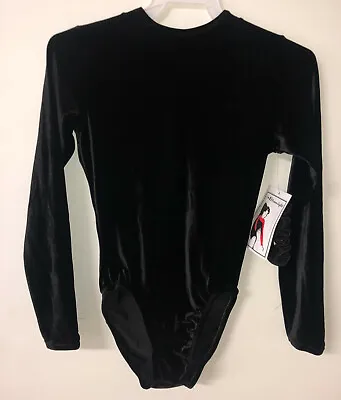 $9.99 • Buy NWT Long Sleeve Dreamlight Keyhole Black Gymnastic Leotard FREE Scrunchie AXS