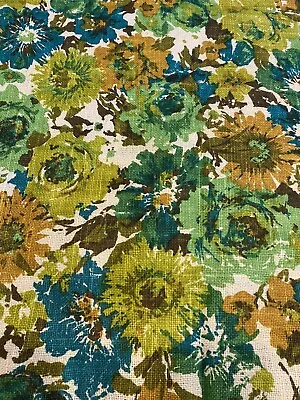 50”x70” Vintage Floral Primitive Weave Style MCM Burlap • $29.99