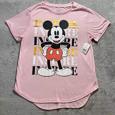 Disney Mickey Mouse Shirt Womens XL T-Shirt Pink Pullover Short Sleeve New • $5