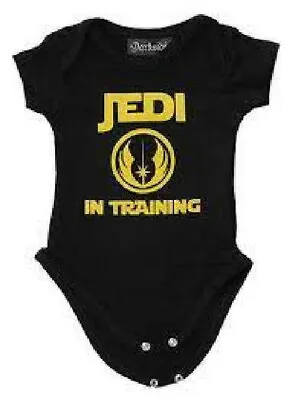 Darkside Clothing 0-3 Months JEDI 100% Cotton Black Baby Grow  NEW Star Wars • £6.99