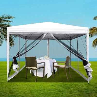 $105.24 • Buy Instahut Gazebo Pop Up Marquee 3x3 Wedding Side Mesh Wall Outdoor Gazebos White