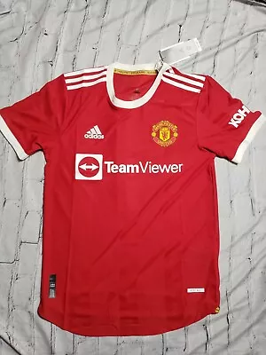 Adidas Manchester United Home Authentic Soccer Jersey 2021/22 Red Sz Small $130 • $39.99