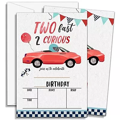 Two Fast Birthday Invitations Race Car Party Invitations Two Fast 2nd Birthda... • $15.20