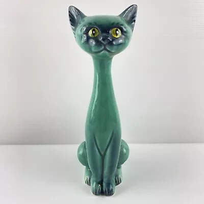 Rare Turquoise Blue Vintage Lefton Long Neck Siamese Cat Figurine Japan 4693 • $599.99