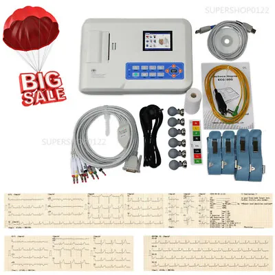 Digital 3 Channel 12 Lead ECG/EKG Machine +software Electrocardiograph ECG300G • £409