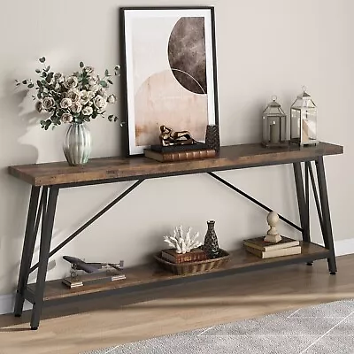 Long Sofa Table Narrow Rustic Console Industrial Country Farmhouse Entrance 71  • $199.95