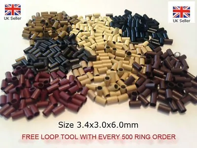Copper Micro TubesLinksRingsBeads For Stick Tip Hair 3.0 Mm  FREE TOOLS!!!! • £12.99
