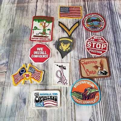 Vintage Patch Lot Mixed Military Tourist Travel Sew On USA Flag • $12