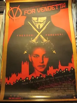 $22.99 • Buy V FOR VENDETTA Video Store Original 26.5x39.5  Awesome Movie Poster  N Portman