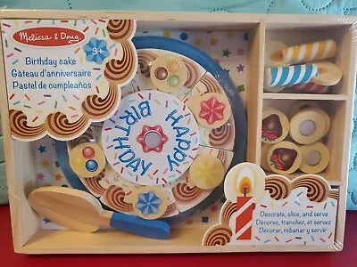 Melissa & Doug Birthday Party Cake - Wooden Play Food With Mix-n-Match Toppings • $9.99