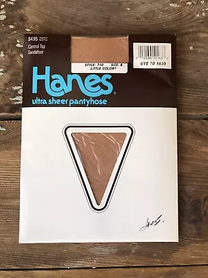 80s Hanes 710 Ultra Sheer Little Color Control Top Pantyhose Sandalfoot Size B • $6.99