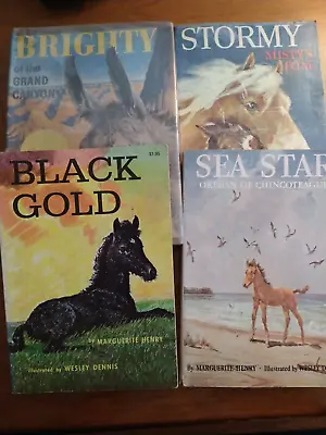 Lot Of Marguerite Henry Books: SeaStar/Stormy/Brighty/Black Gold • $24.99