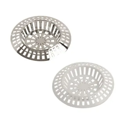 Hair Trap Plug Hole Sink Strainer Clog Shower Bath Basin Chrome Or White • £3.59