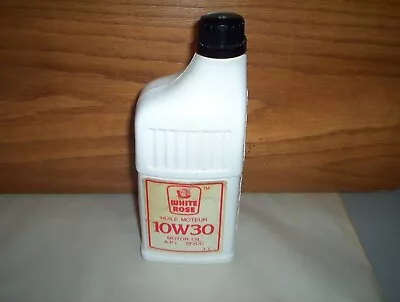 Vintage White Rose 10W30 Motor Oil Bottle Quart Plastic 1 Liter Quart Jug Canada • $21.87