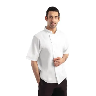 Professional Unisex Kitchen Chef Jackets Uniform Short Sleeve Shirt White • £9.99