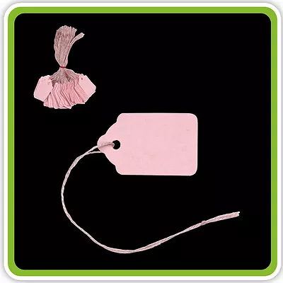 £1.69 • Buy 100 Pink Strung Tickets 42 X 27 Mm Price Tags String Swing Labels 42mm X 27mm