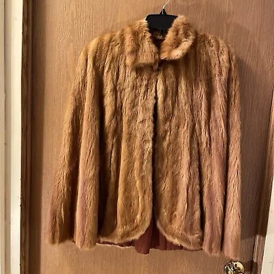 Fur Cape Shrug Vintage Med Brown Alex E Kessler Furrier Saint Louis 30’s 40’s • $35