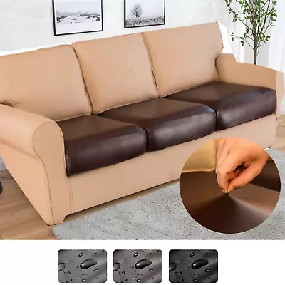 $10.99 • Buy PU Leather Sofa Seat Cushion Cover Waterproof Replacement Chair Couch Slipcover