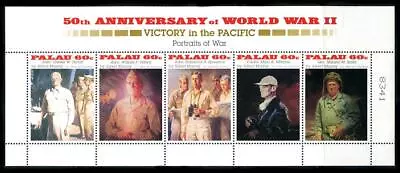 Palau: 1995 Portraits Of Victory In The Pacific Souvenir Sheet (380) MNH • $3.15