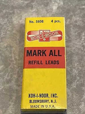 Vintage KOH-I-NOOR Mark All 3mm NOS Marking Pencil Lead Refill 4 Pack USA 5606 • $16.19